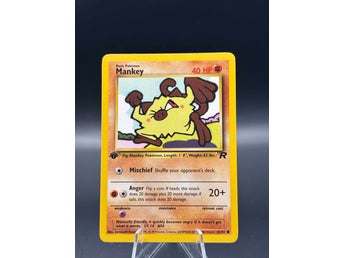 first edition mankey pokemon card 2000 Pokémon Team Rocket 1st 61/82 CGC 9.5 Gem Mint – Oblivion Collectibles or Paralyzed Blaine's Mankey 063 - 1st