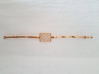 Elegant ARMBAND guld guldpläterad med stenar *Made in France *Nytt