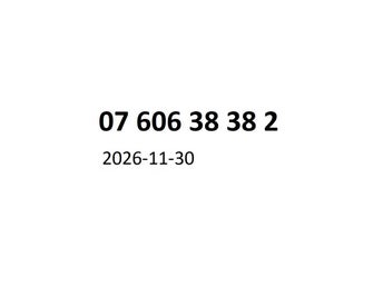 07 606 38 38 2 Diamant mobilnummer kontantkort guldnummer guld nummer mobil