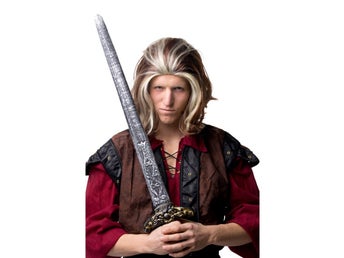 Medeltid Viking Game of Thrones Peruk Riddare med Slingor Maskerad Halloween Ny