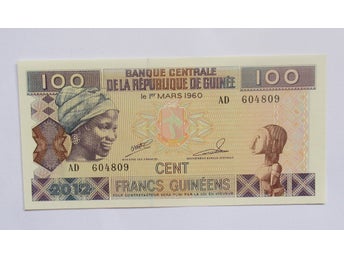 Guineanska 100 Franc Guinéens 2012
