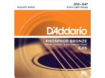 D´ Addario Acoustic guitar. Phosphor bronze. EJ 15
