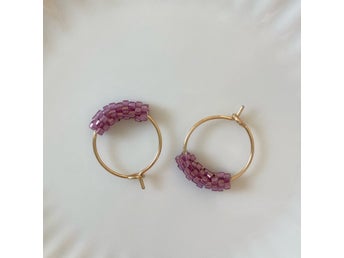 Hoop dainty earrings TINT 15mm - Autumn