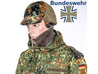 [Size:62] NEW Genuine German Army Bundeswehr Warm Winter Cap Hat Flecktarn, Keps