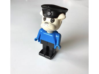 Vintage LEGO Fabuland Retro Figur - Polis Hund Blå och svart från 1979-1989