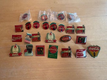 Vintage / Retro Samling Coca-Cola pins - 25 stycken