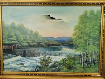 Oljemålning signerad Arvid Lindoff 1907