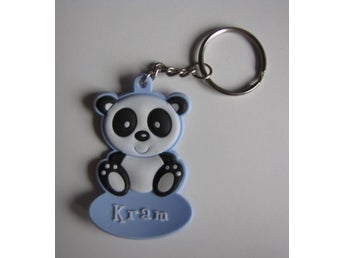 Panda nyckelring KRAM ljusblå söt gullig unik accessoar present tjej flickvän