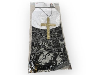 Joker Kit Nun Maskeraddräkt Nunna Dam One Size Kors Svart Vit Fest Rolig