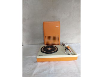 Philips skivspelare i orange Retro