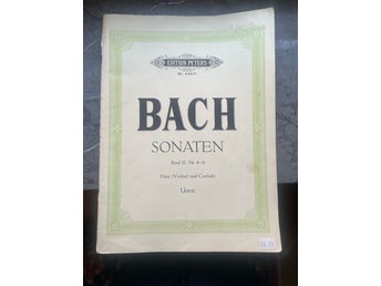 Flöjtnoter tvärflöjt eller violin Bach sonater 4-6, cembalo Viola