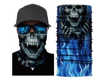 Skull Flames Motorcykel Bandana Balaclava 3D Nyhet