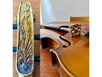 Violin med vackert snidad snäcka (Nyservad & spelklar)
