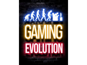 Gaming Poster – Gaming Evolution / Human To Gamer Neon (Snygg Spel-affisch)