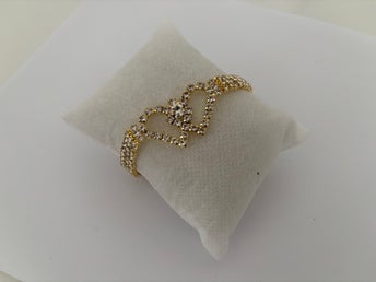 Guldpläterat fotlänk/armband med hjärtan kvinna