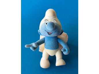 Flockad Smurf-figur från 1980 talet