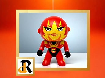 leksaks superhjälten Firebird, Arty Toys-serien, Djeco, figur i röda kläder