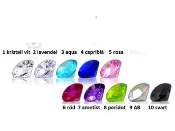 1 st. Rund näspiercing i 925 sterling silver med 2 mm. nr 9 AB strass (k)