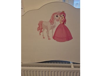Barnsäng med madrass - Prinsessa och Enhörning