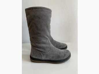 Gråa Scholl Skinnstövlar skinn stövlar mocka boots stl 40 Gråa Scholl Skinnstövlar skinn stövlar mocka boots stl 40