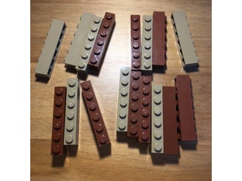 Lego 1x6 bit brun dark tan 17st