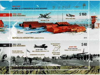 ARGENTINA 2019 Mi BL 166 MILITÄR LUFTFART I ANTARKTIS MINIARK **