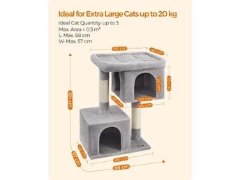Feandrea Kattträd 101 cm katttorn, XL, stor kattabborre, 2 kattgrotto PCT614W01